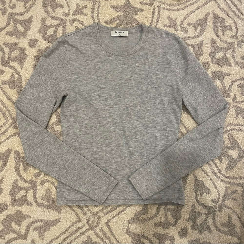 Aritzia Grey Crewneck Long Sleeve Sweater